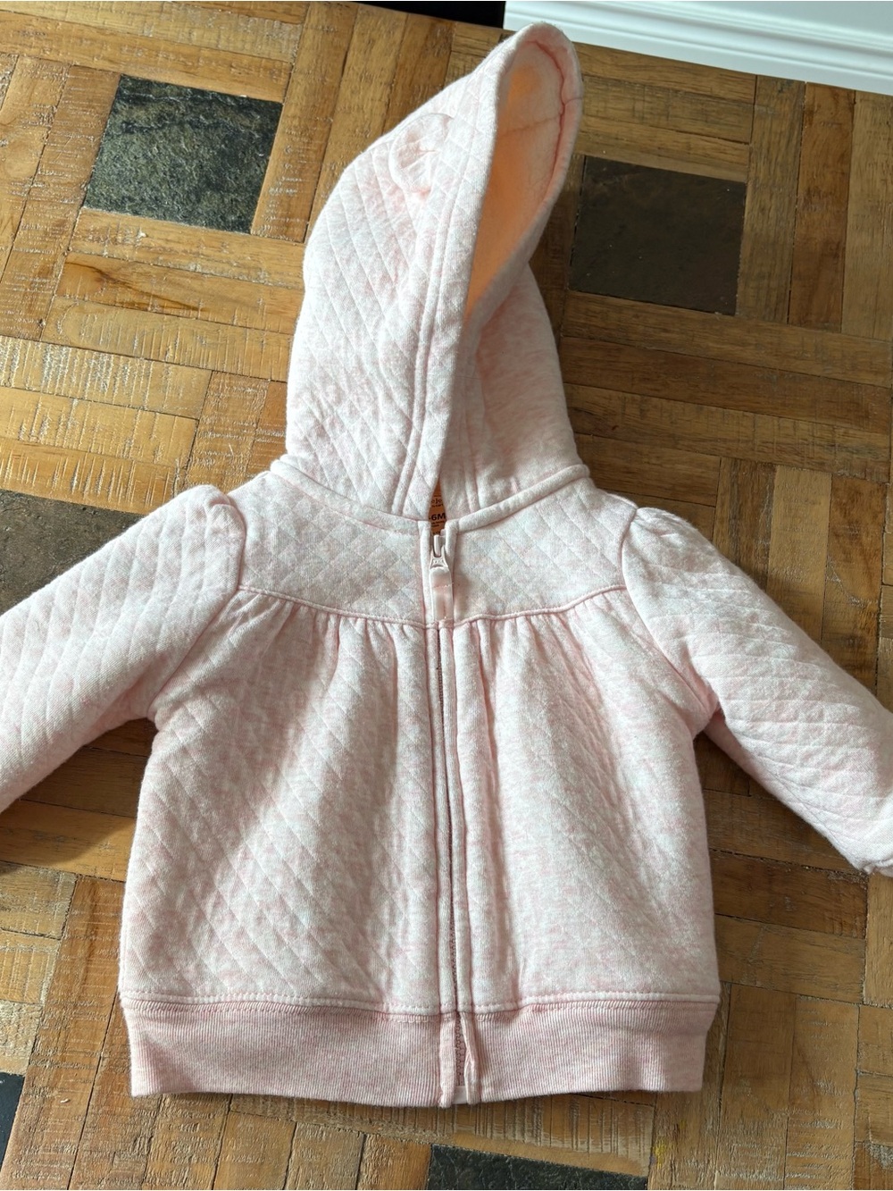 Carter's Light Pink Quilted Hooded Zip Sweatshirt